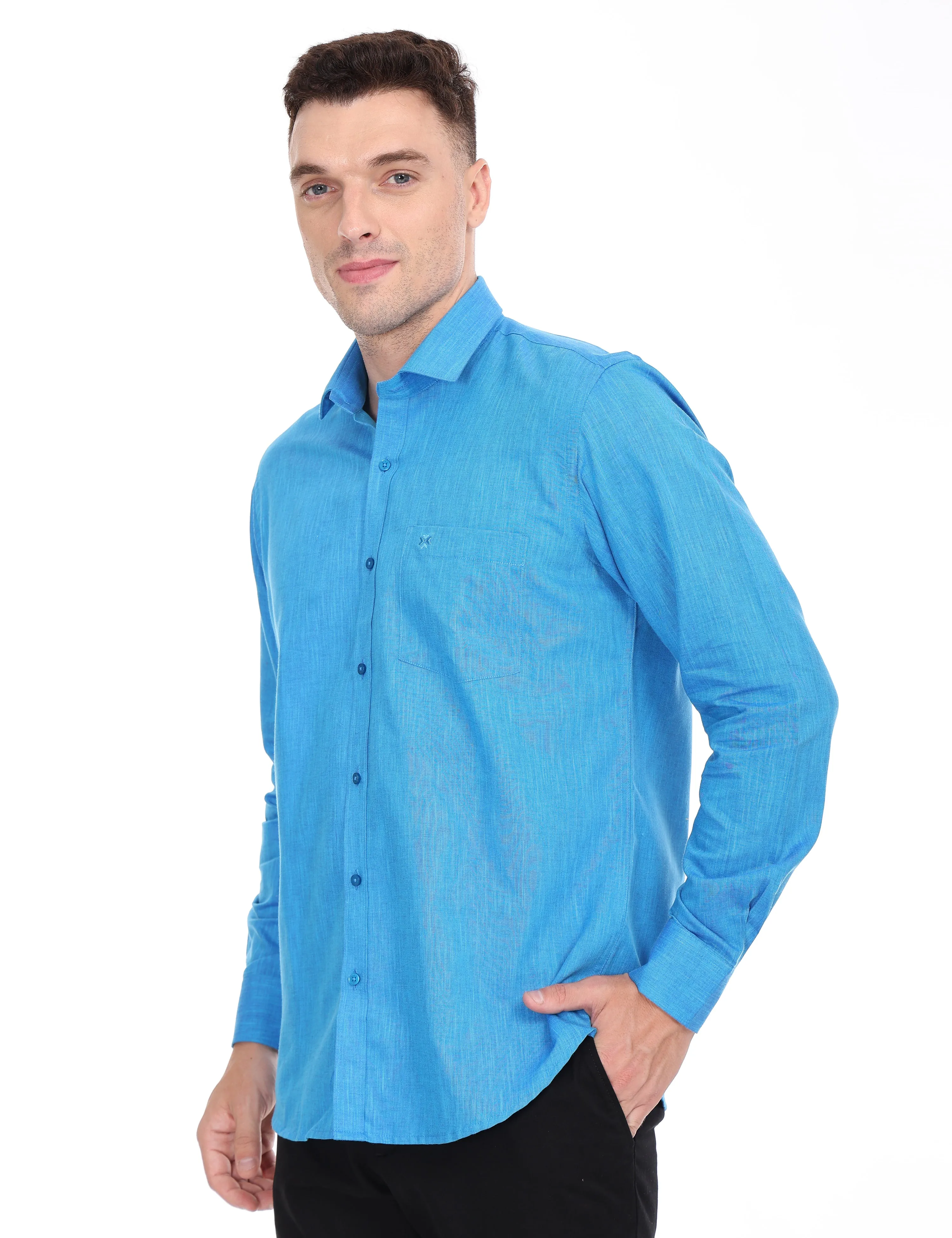 Linseed Cotton Colour Shirt Full Sleeve -17006