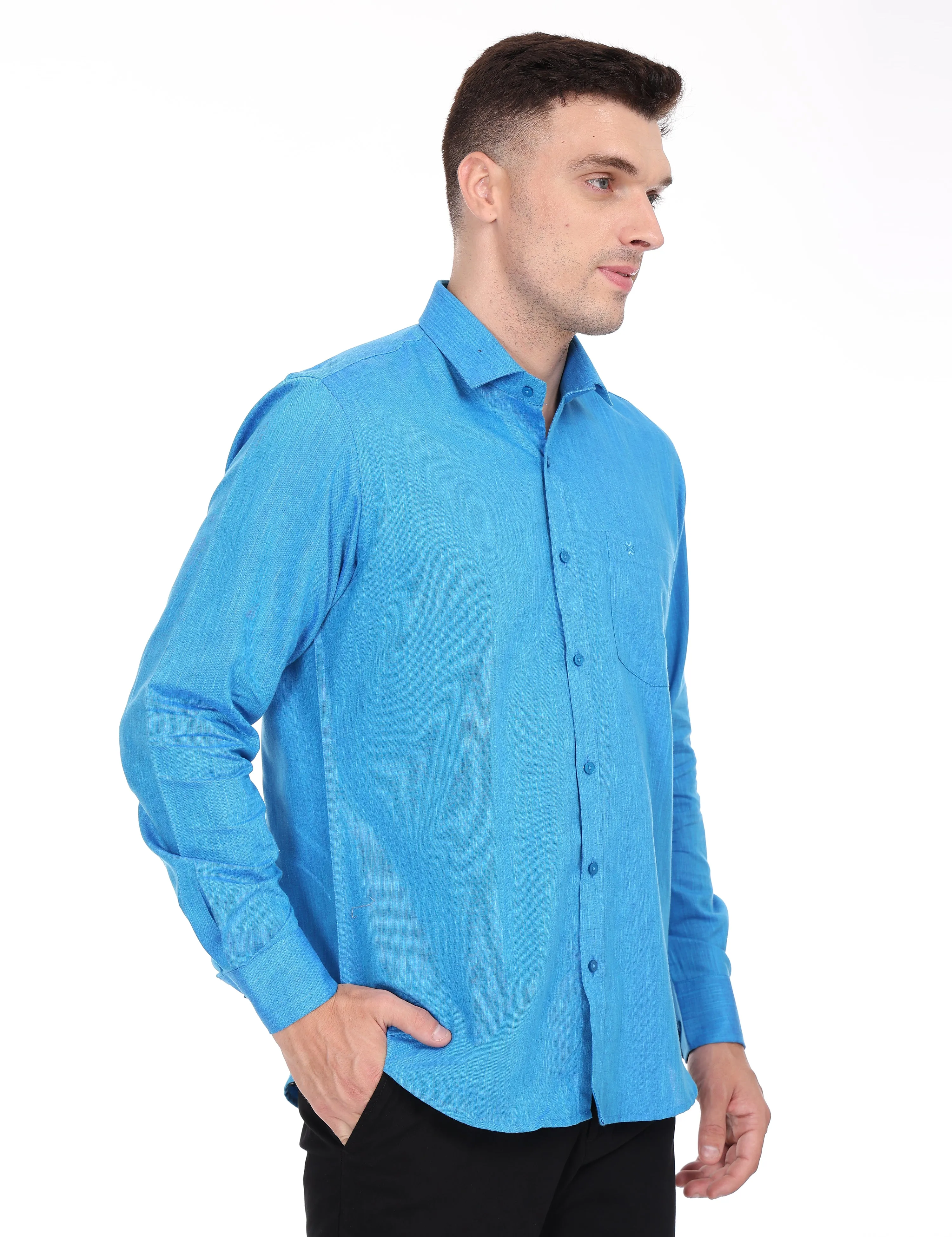 Linseed Cotton Colour Shirt Full Sleeve -17006