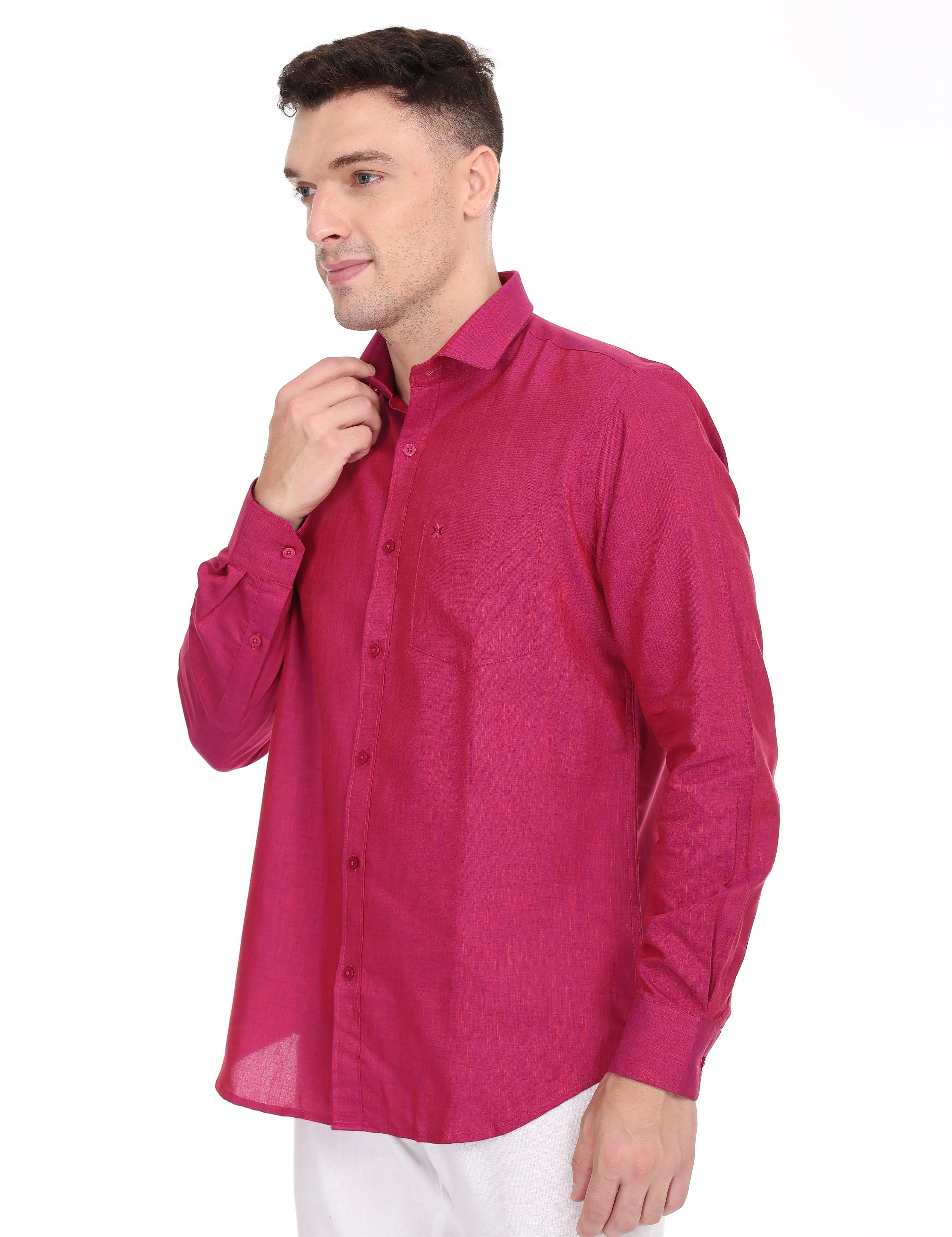 Linseed Cotton Colour Shirt Full Sleeve -17007