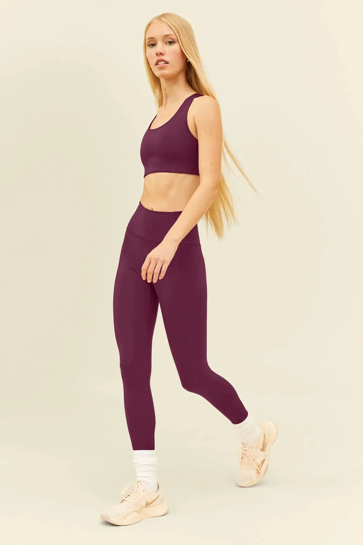 long leggings compressive - plum