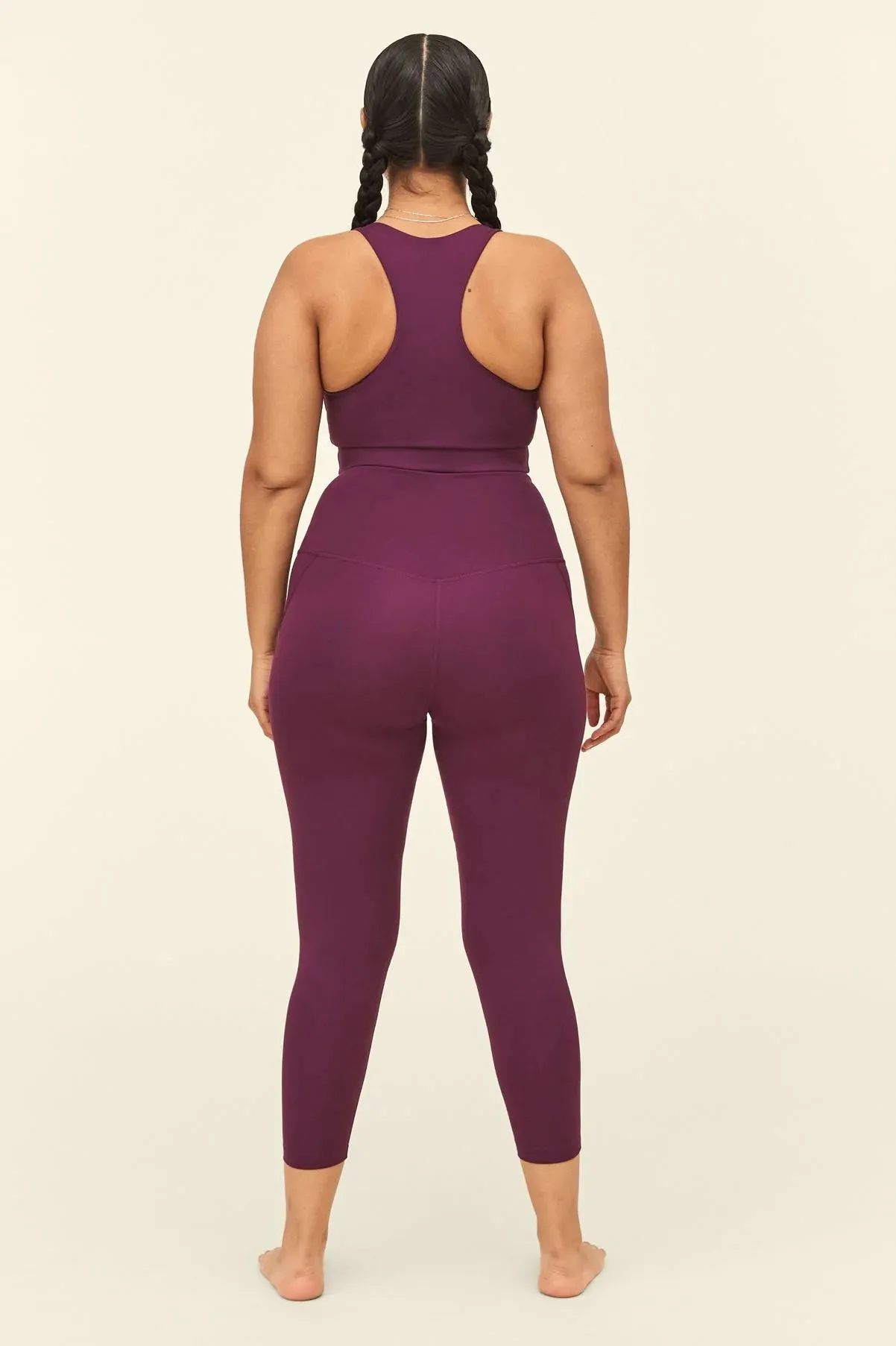 long leggings compressive - plum