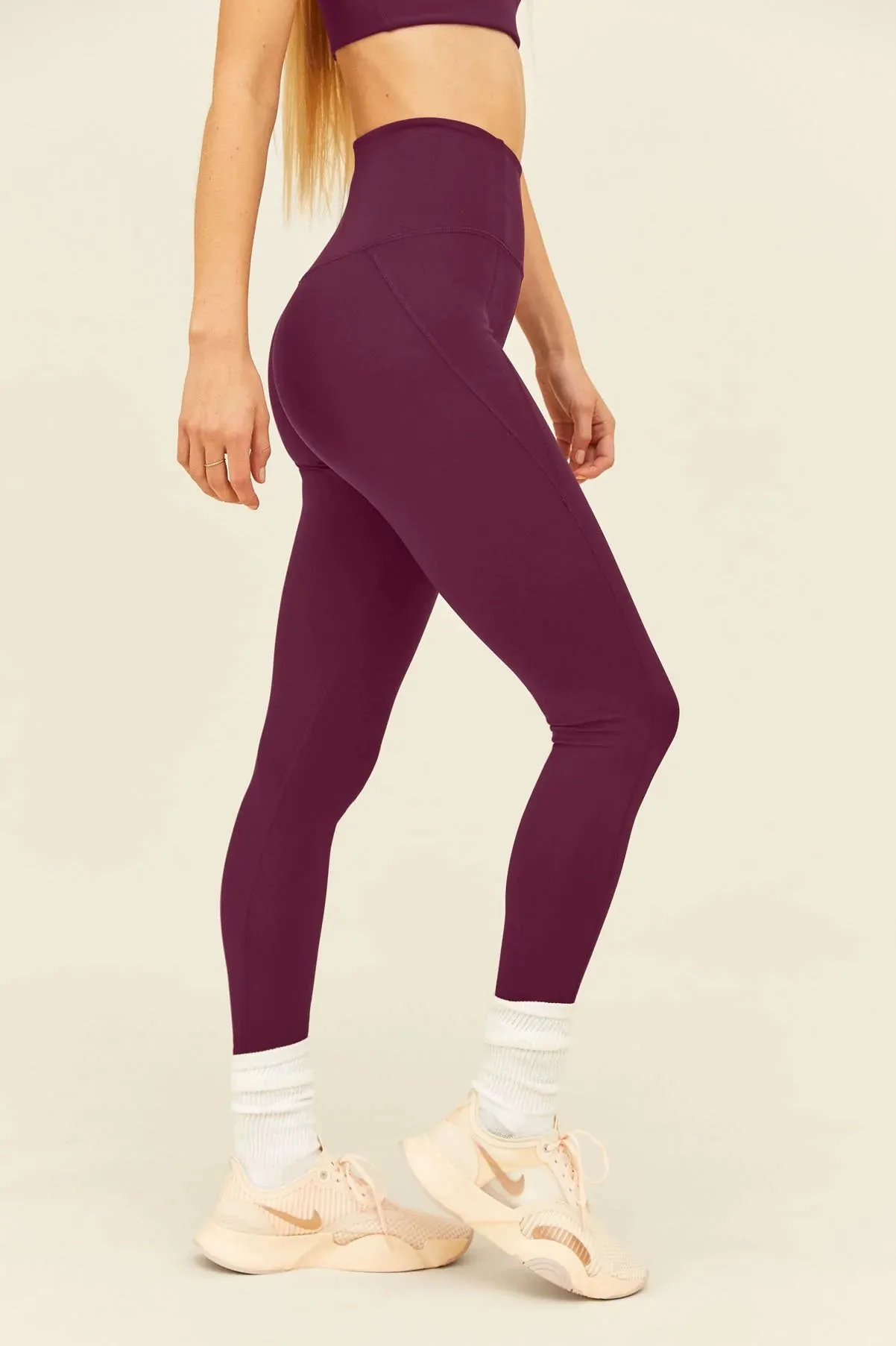 long leggings compressive - plum