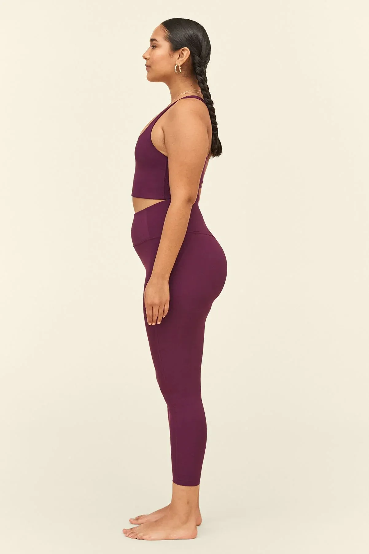 long leggings compressive - plum