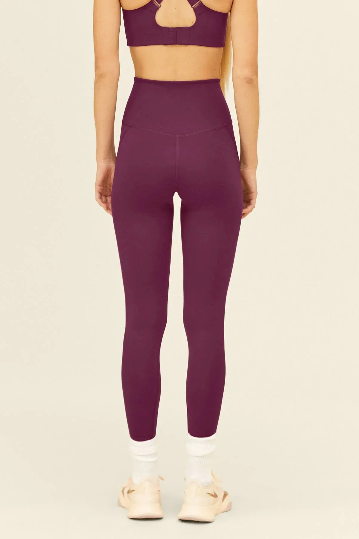 long leggings compressive - plum