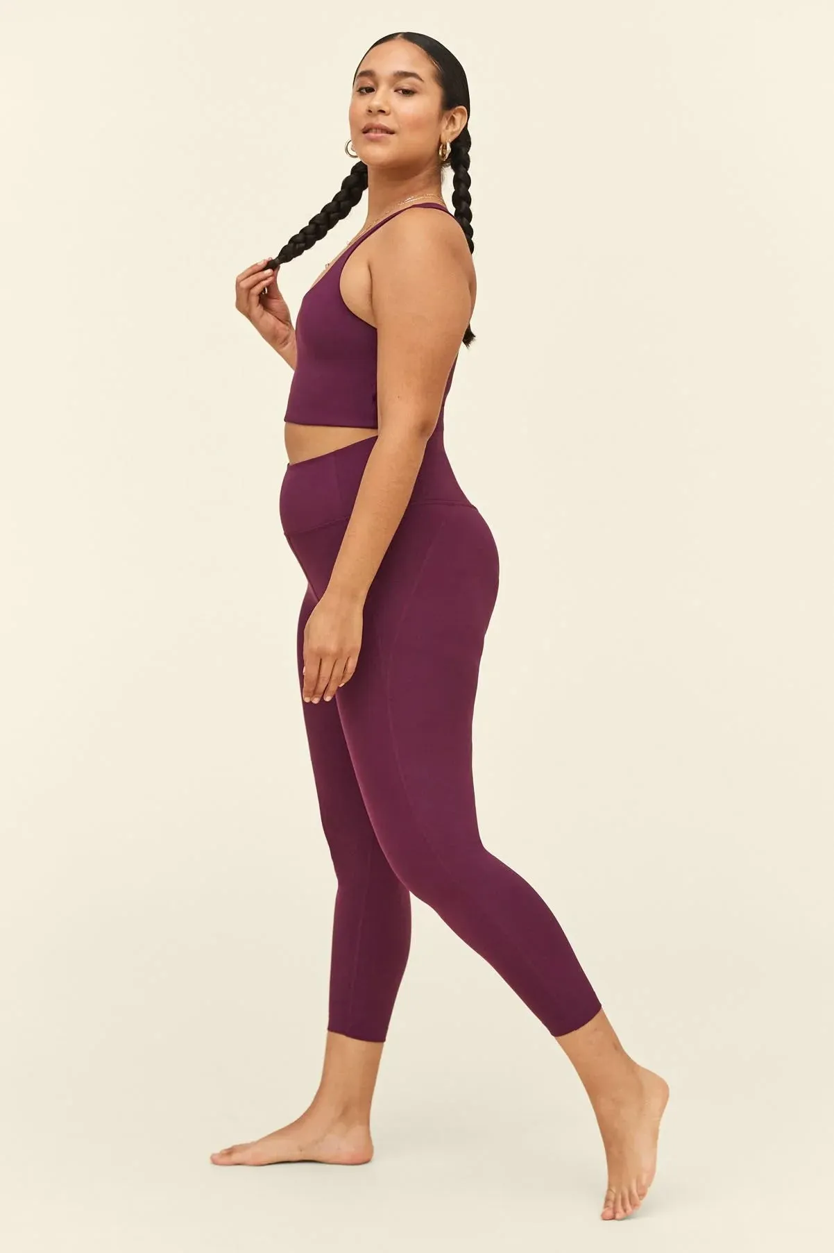 long leggings compressive - plum