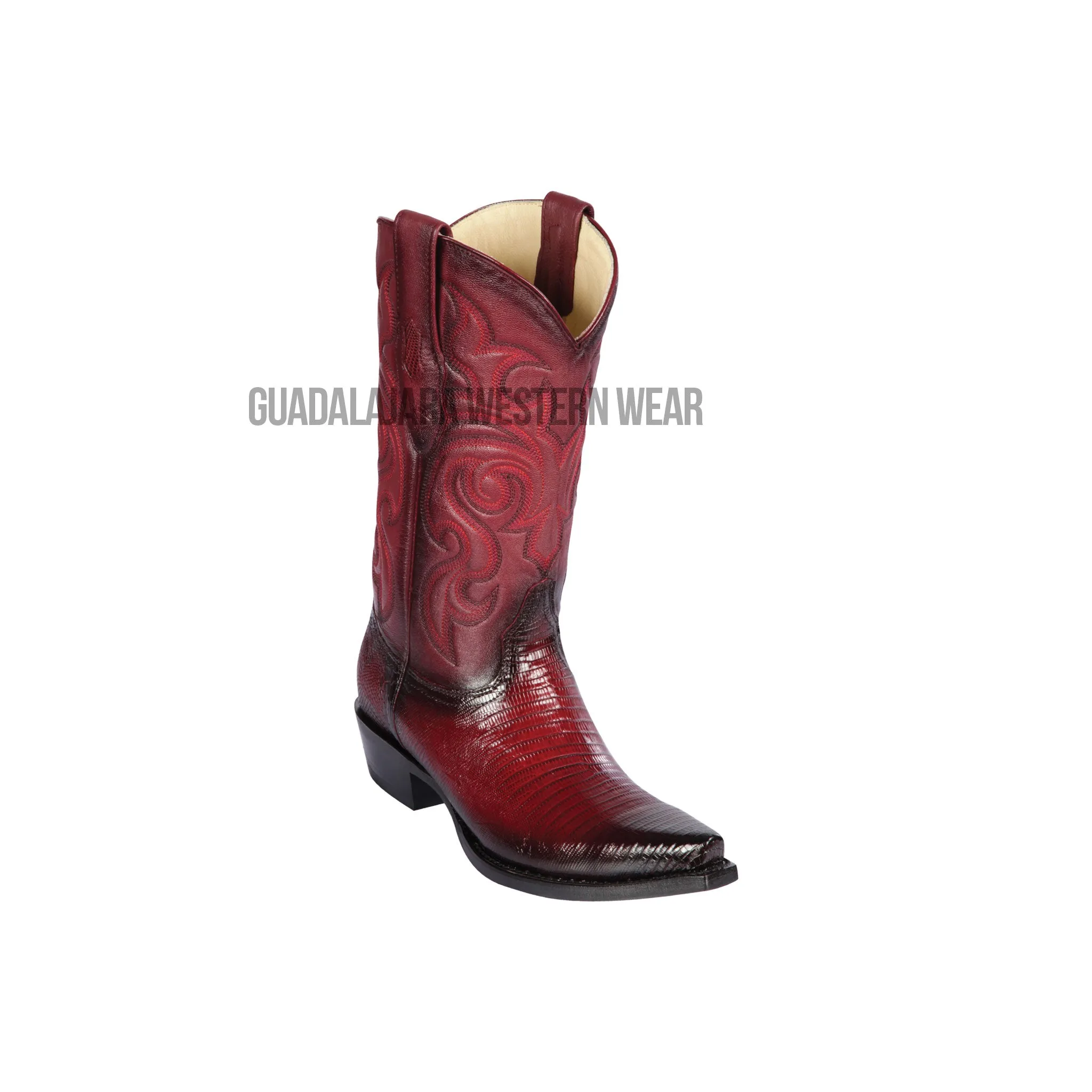 Los Altos Faded Burgundy Teju Snip Toe Cowboy Boots