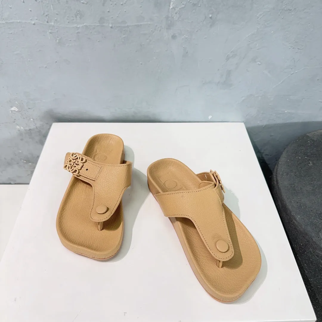 LW THONG SANDALS NAPLES YELLOW CALFSKIN