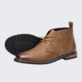 Men's Premium Brown Leather Ankle Boots - Comfort & Style