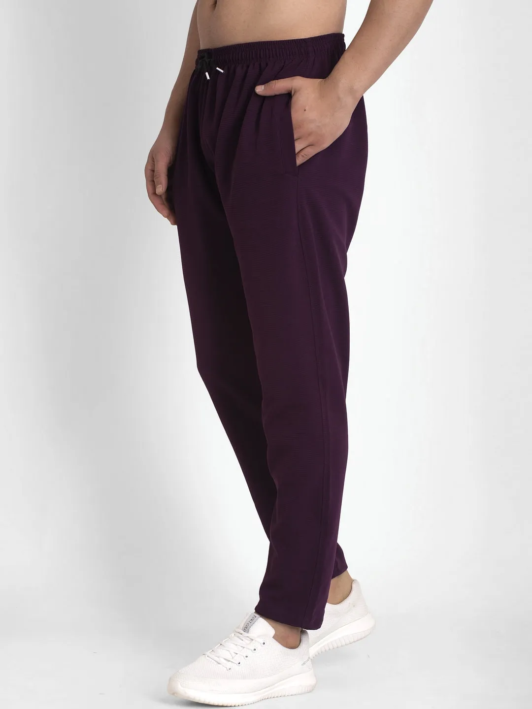 Men's Purple Solid Track Pants ( JOG 014Purple ) - Jainish