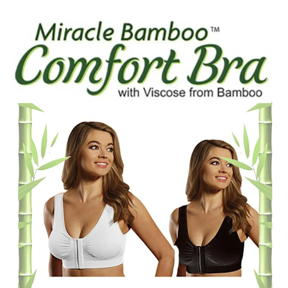 Miracle Bamboo Comfort Bra Deluxe - Set of 2  - Medium (35-37")