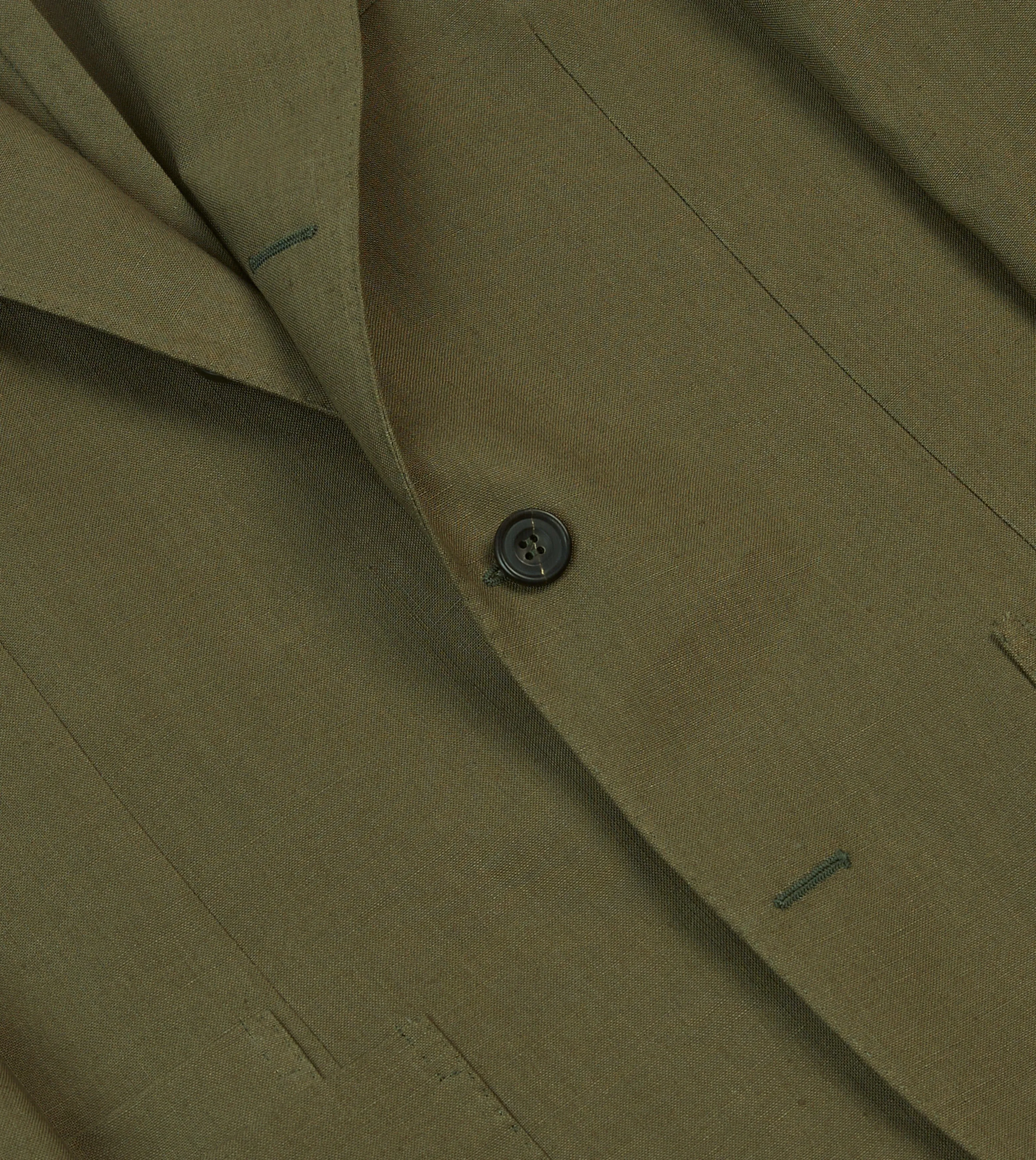 Olive Irish Linen Tailored Jacket