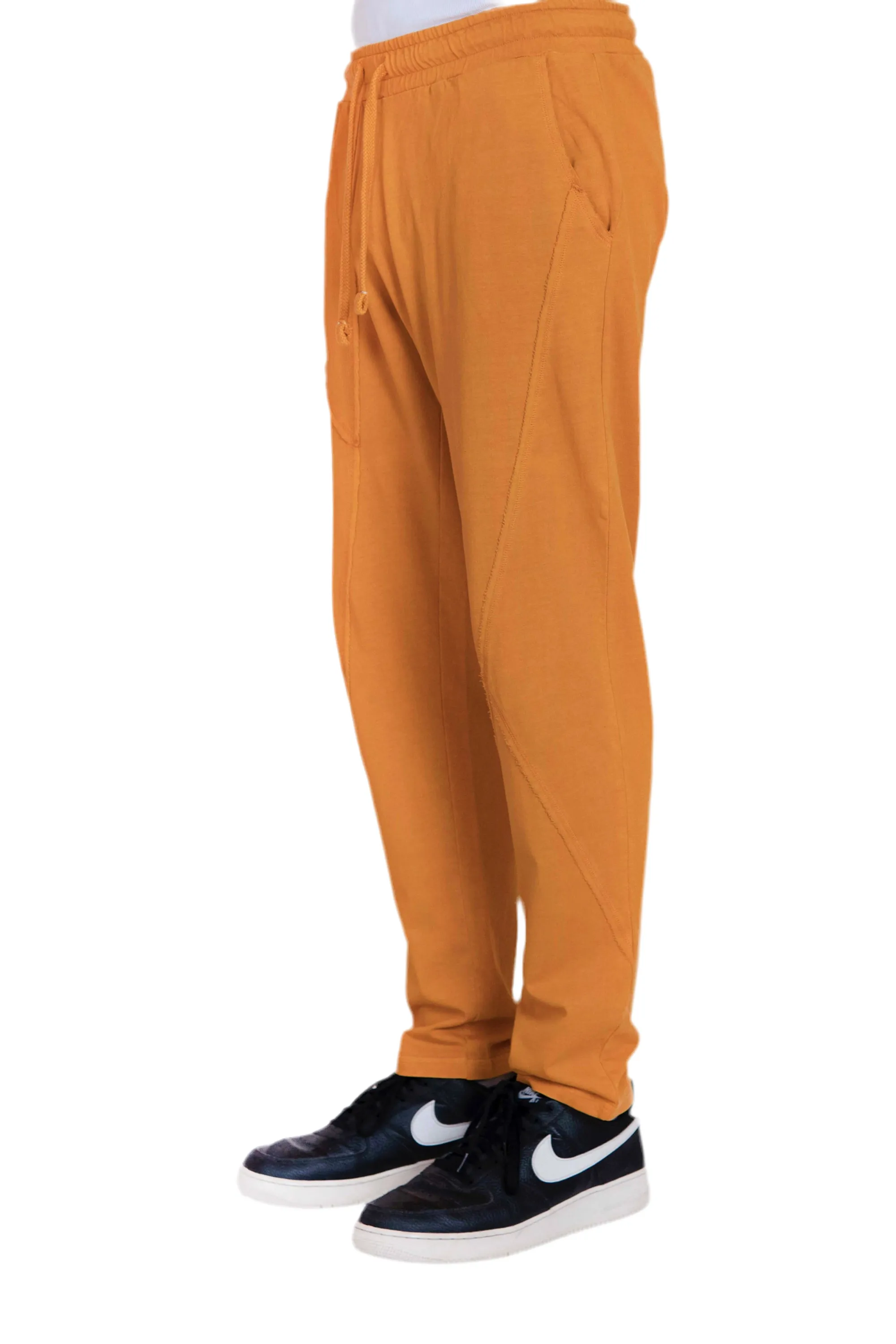 Orange Asymmetrical Panel Trousers