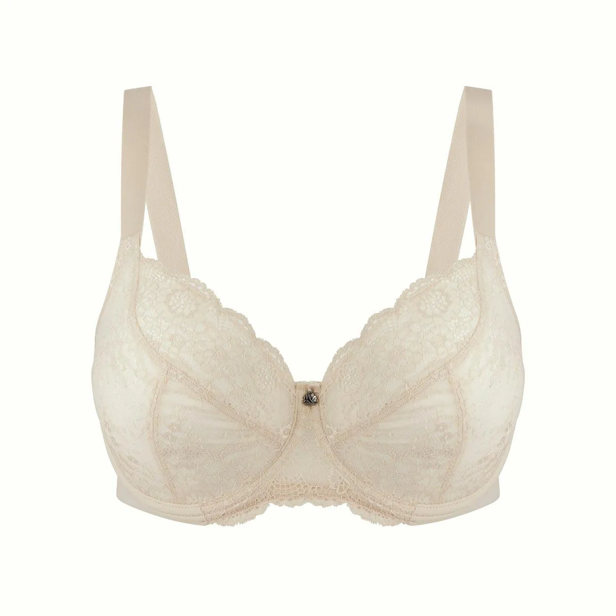 Peony Lace Premium Support Bra - Cafe Latte