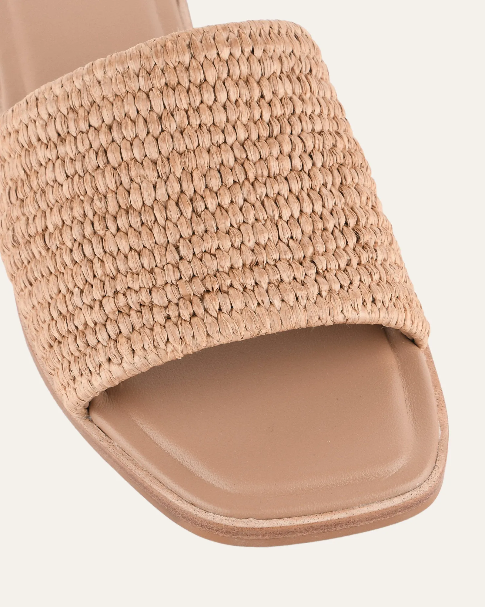 PICASSO FLAT SLIDE TAN RAFFIA