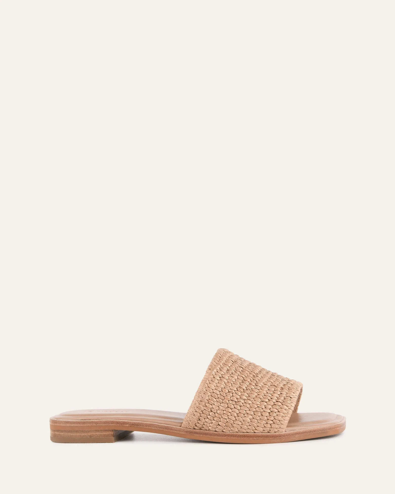 PICASSO FLAT SLIDE TAN RAFFIA