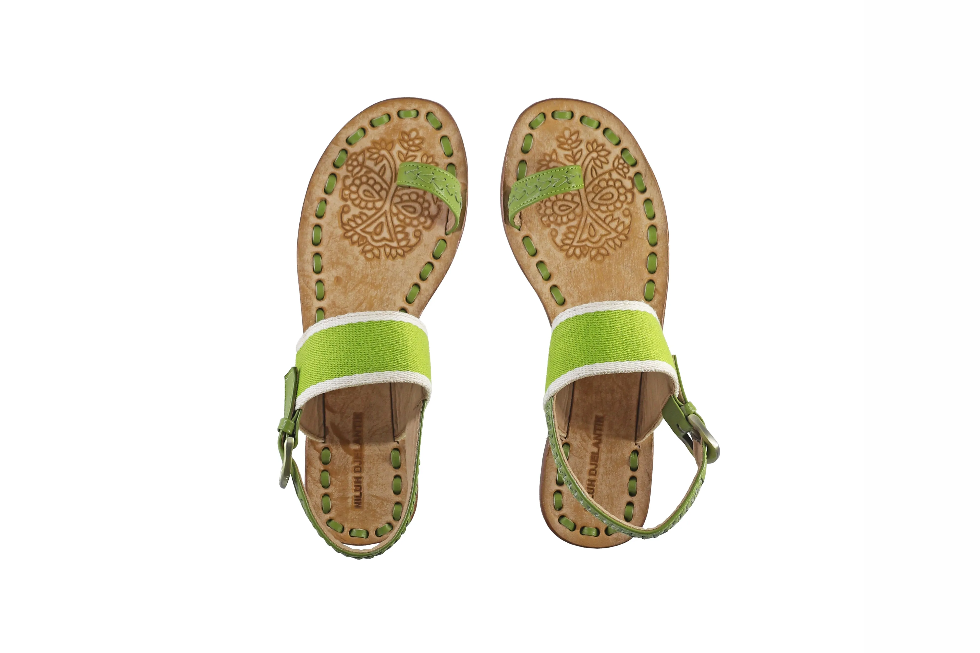 Prana 20mm Flat - Olive & Green Cream Ribborn