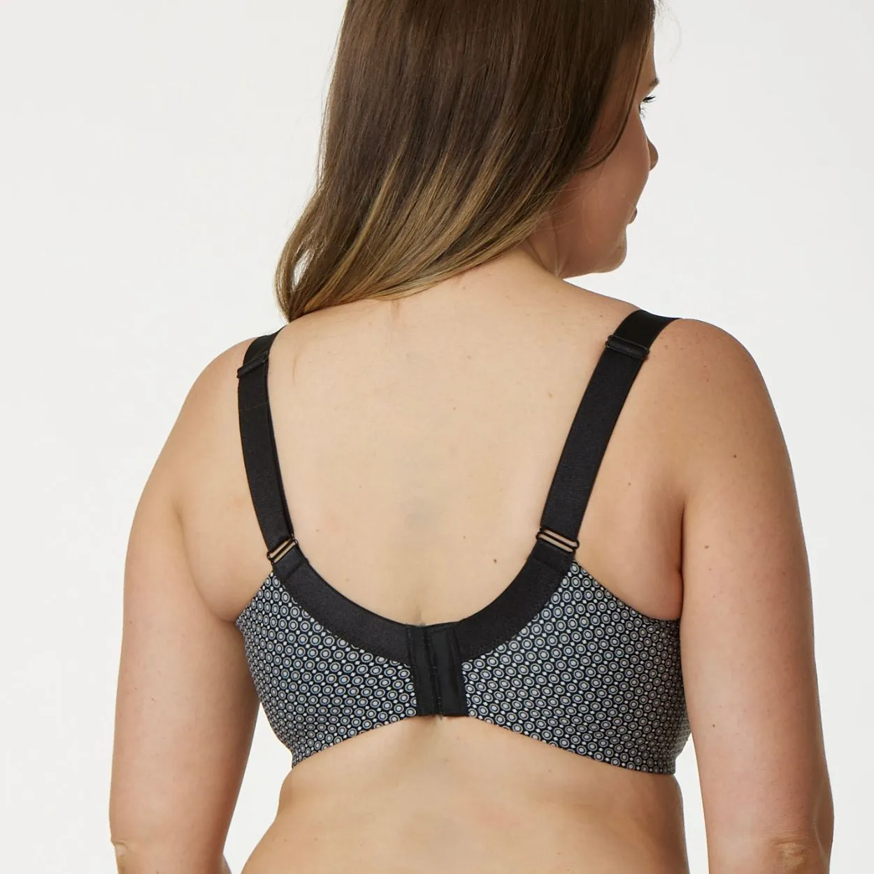 Print Premium Support Bra - Black Pebble