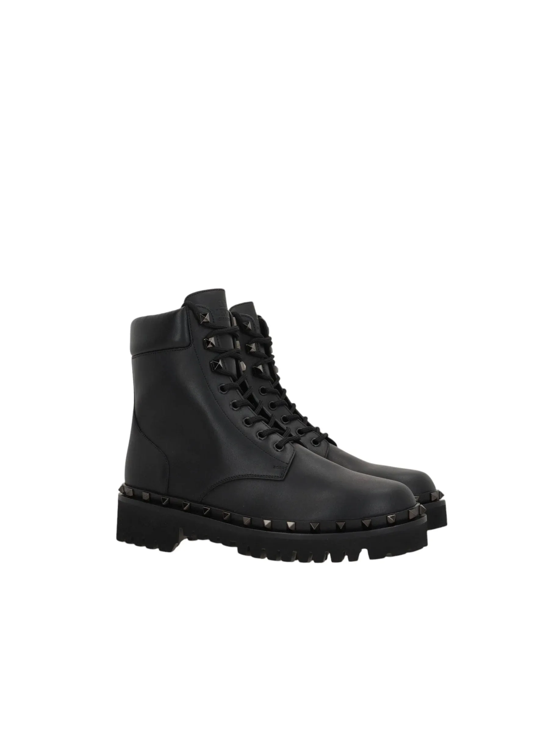 Rockstud Leather Combat Boots