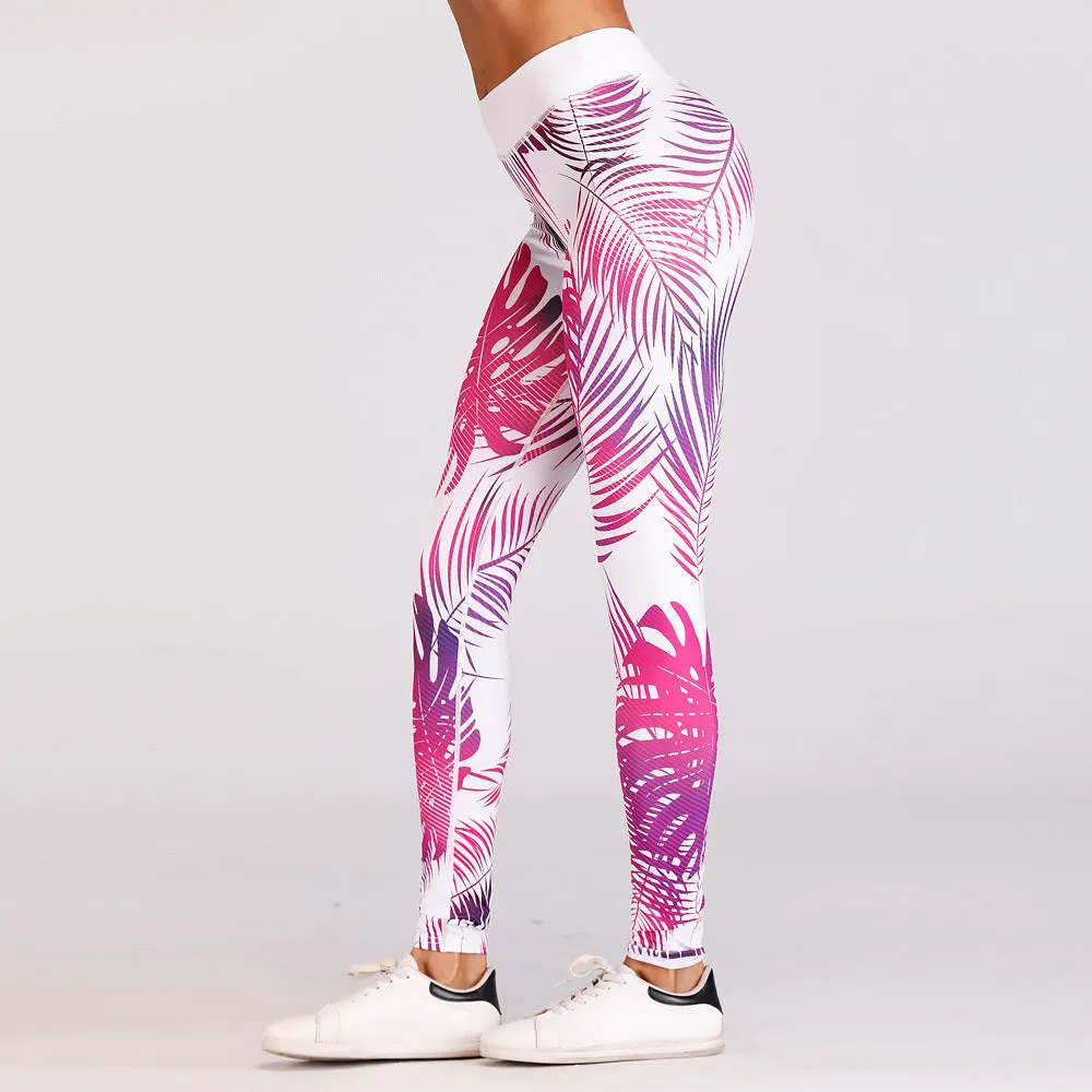 Sexy Red Print Fitness Yoga High Elastic Gym Leggings