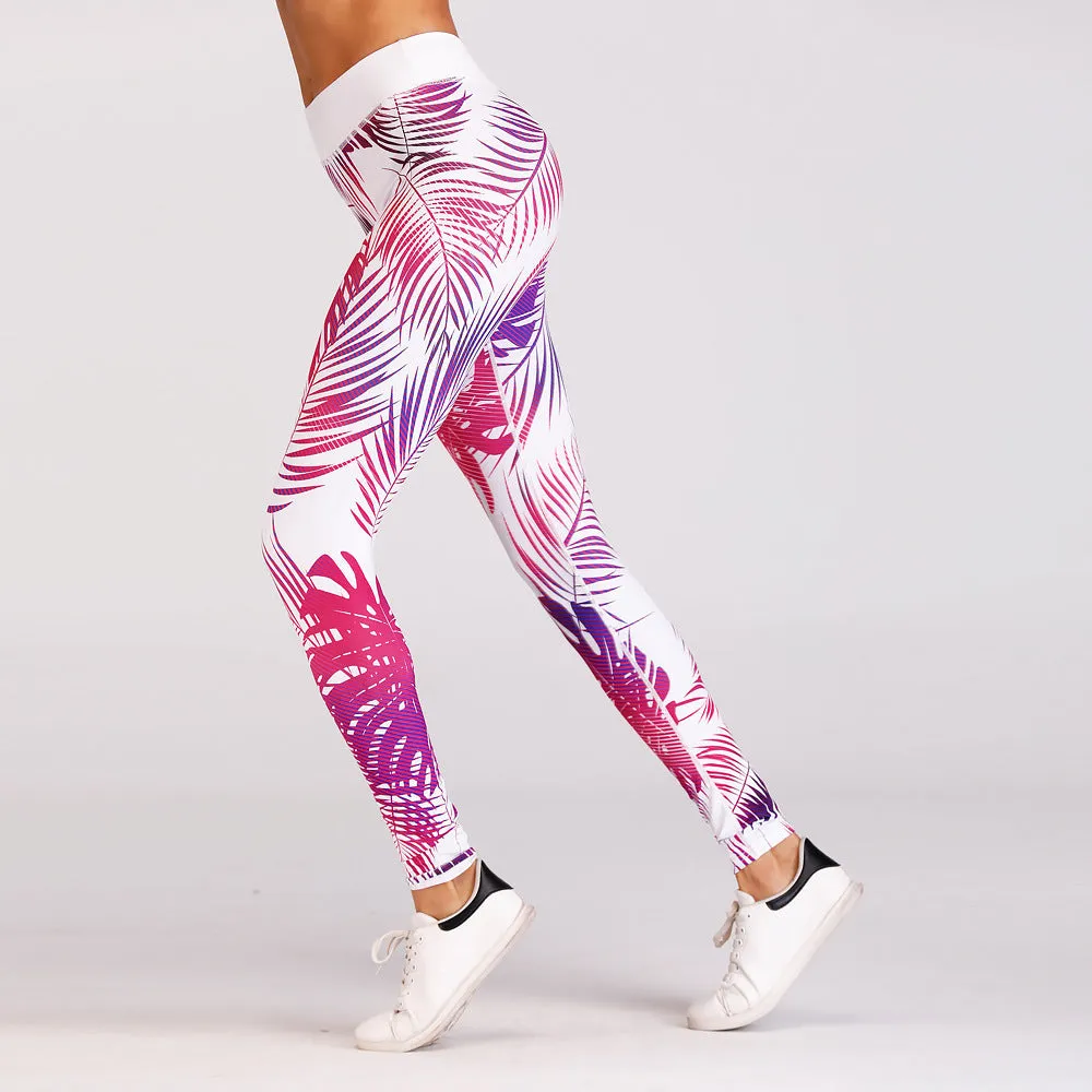 Sexy Red Print Fitness Yoga High Elastic Gym Leggings