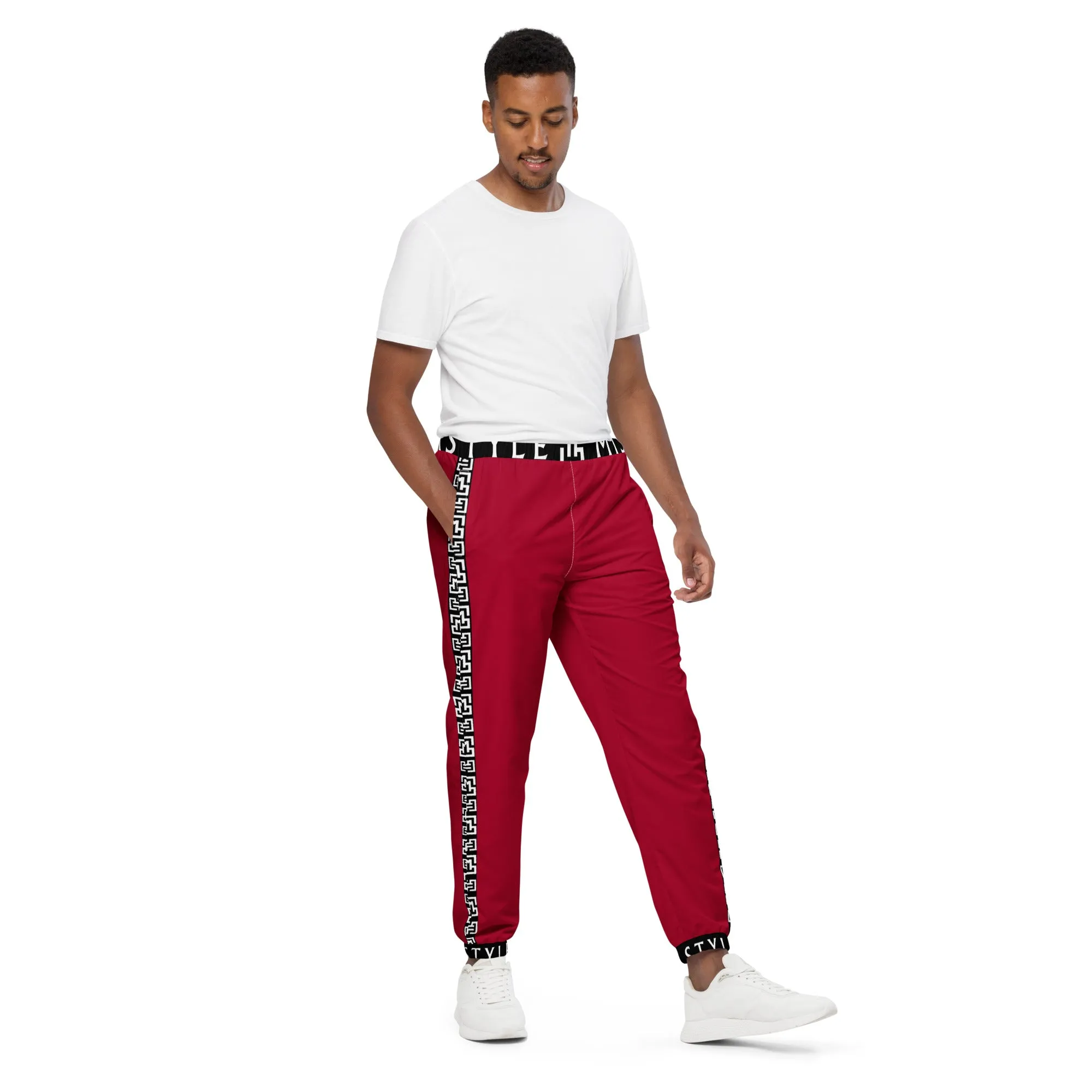 Side Solid Unisex Carmine track pants