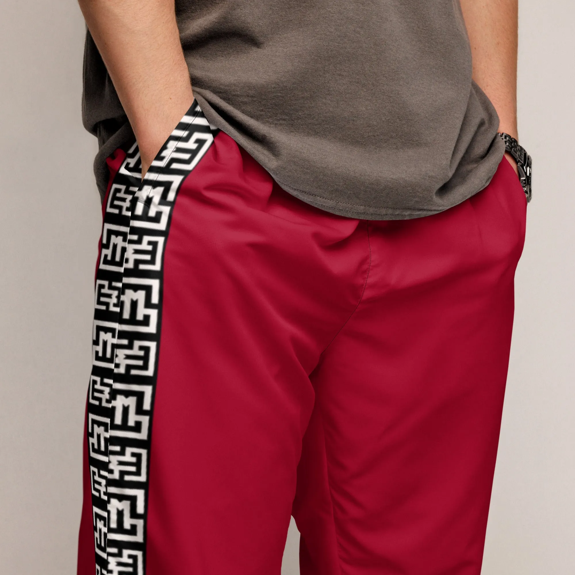 Side Solid Unisex Carmine track pants