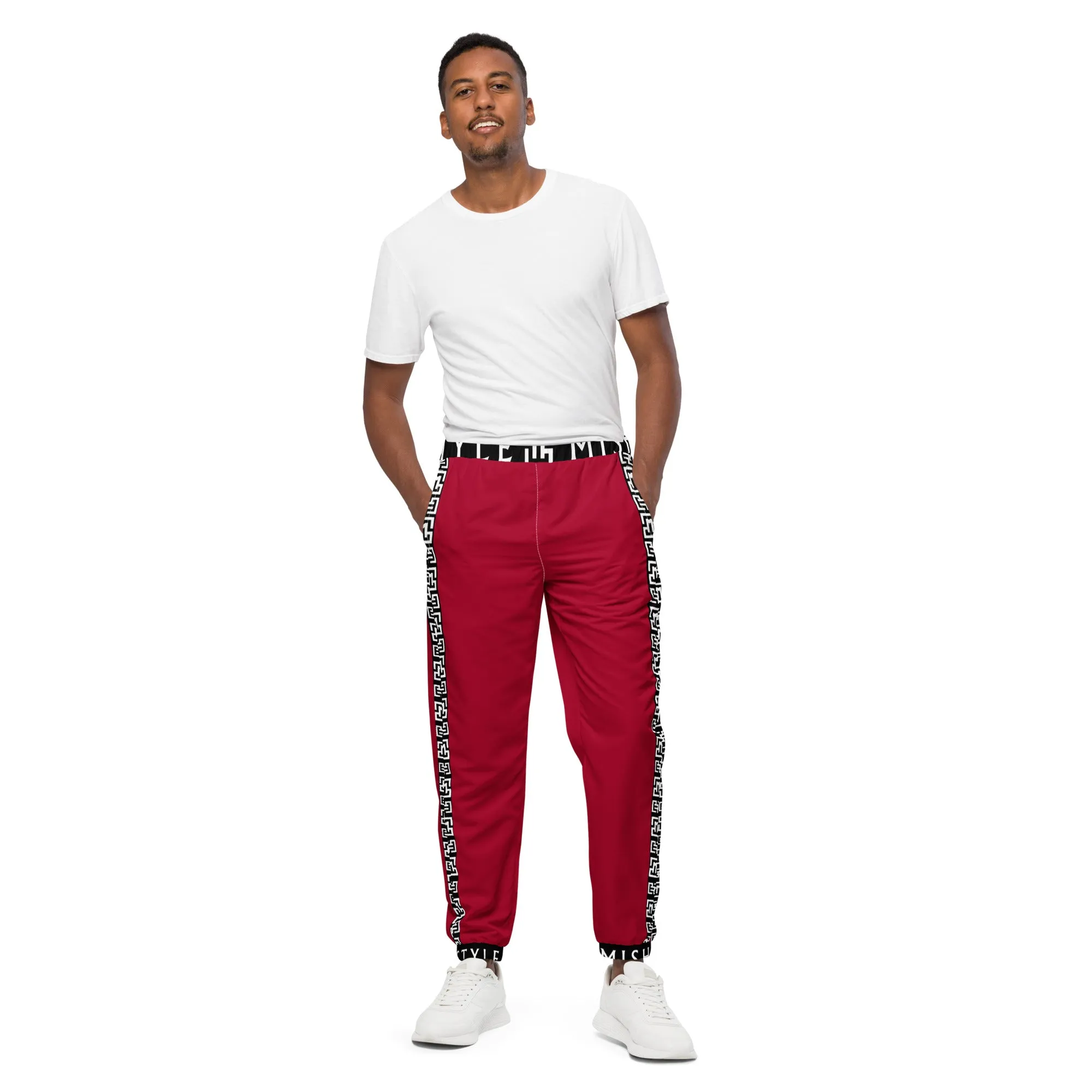 Side Solid Unisex Carmine track pants