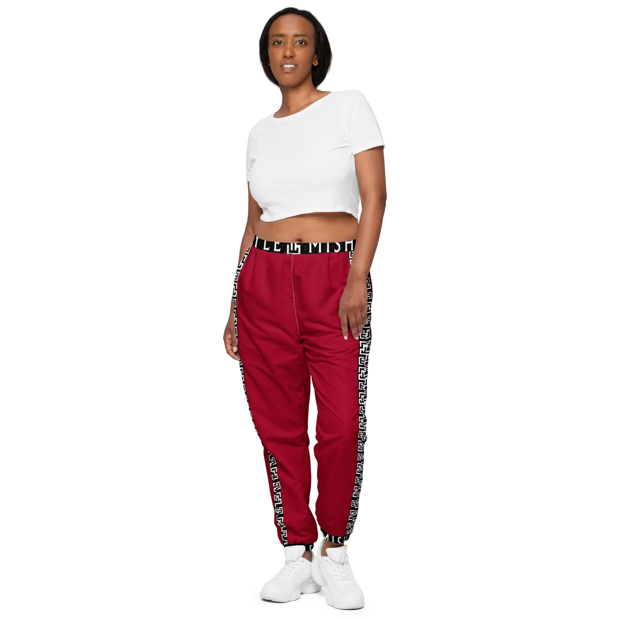 Side Solid Unisex Carmine track pants