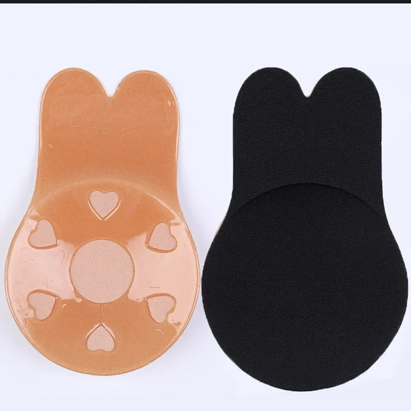 Skin-friendly Breathable Strapless Adhesive Push Up Bra With Reusable Silicone Pad