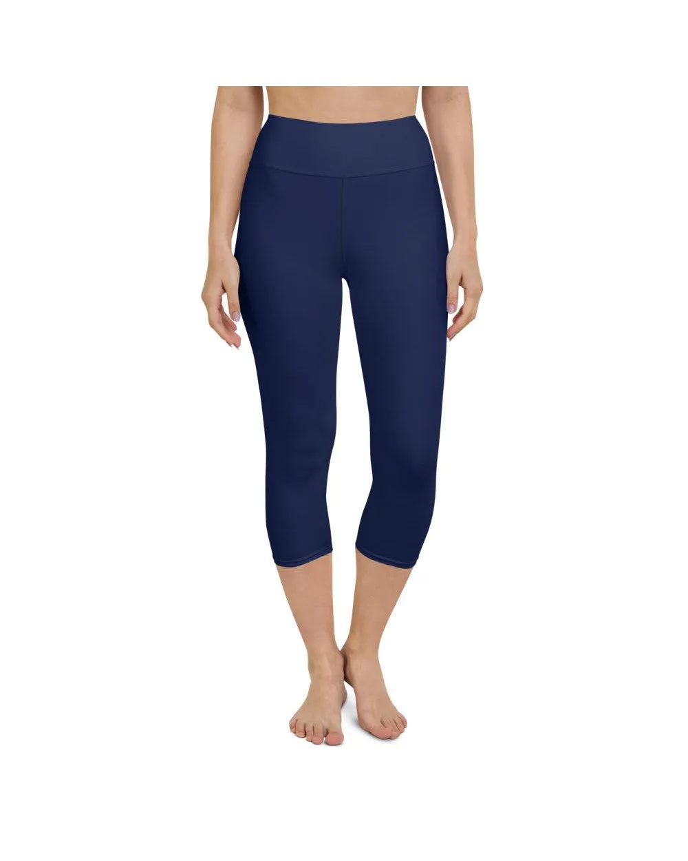 Solid Ocean Blue Yoga Capris