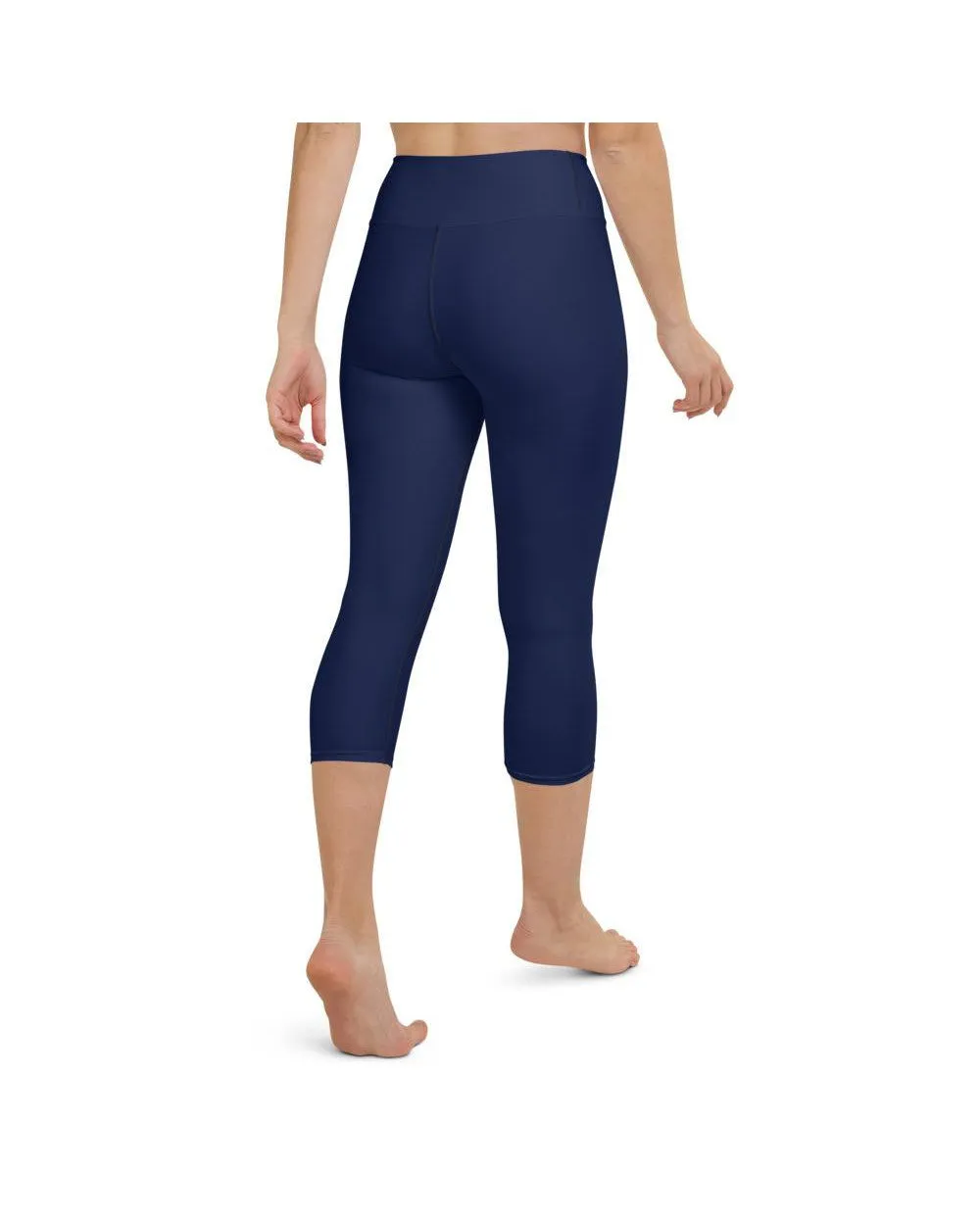 Solid Ocean Blue Yoga Capris