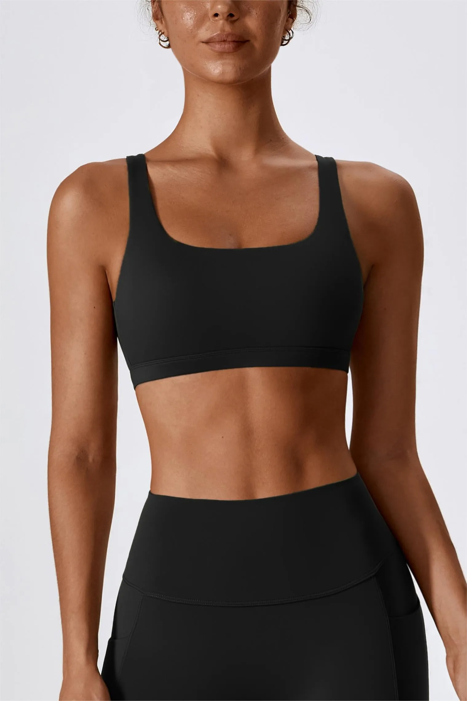 Square-Neck U-Back Sports Bra