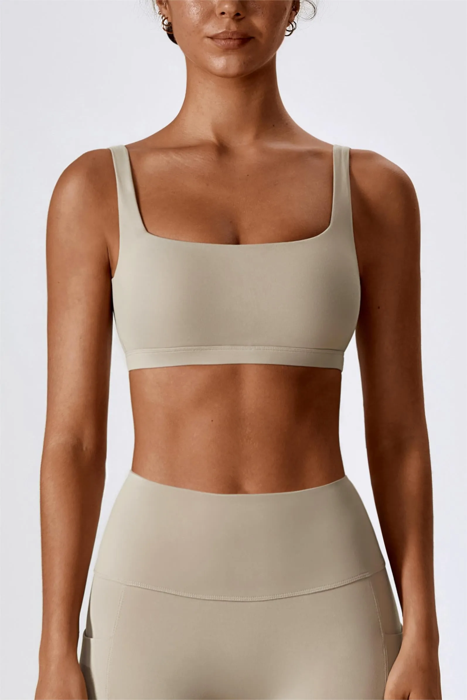 Square-Neck U-Back Sports Bra