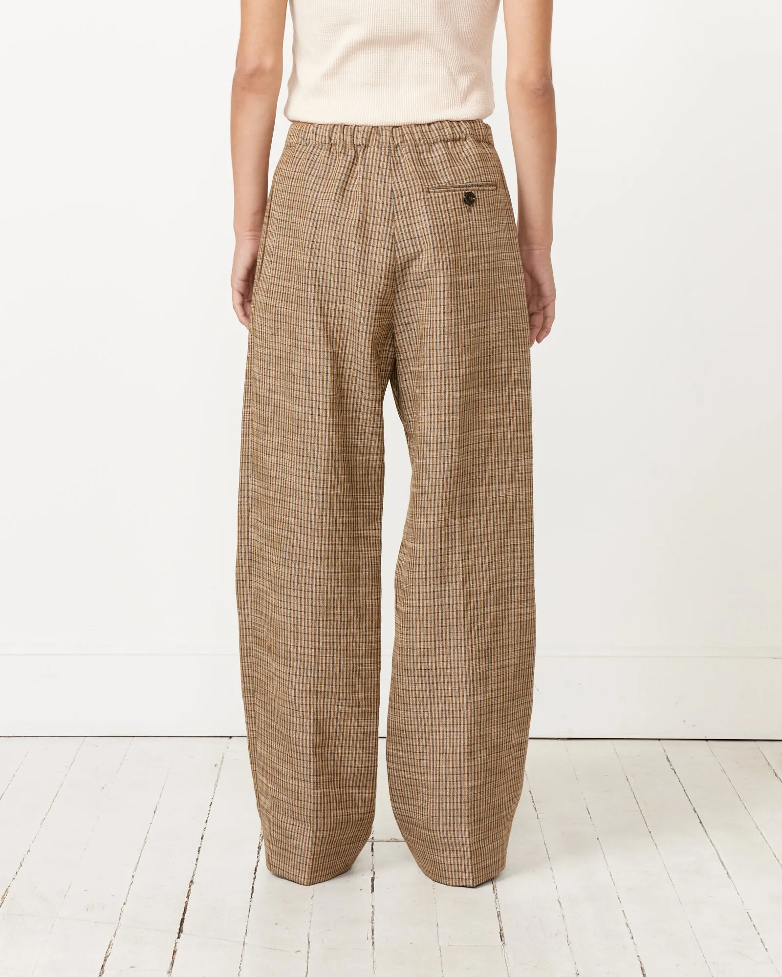 Tailored Linen Blend Trousers in Multi Brown