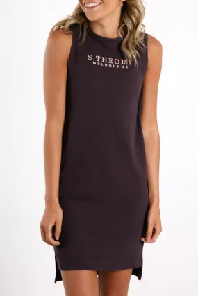 Theory Waffle Dress Coal