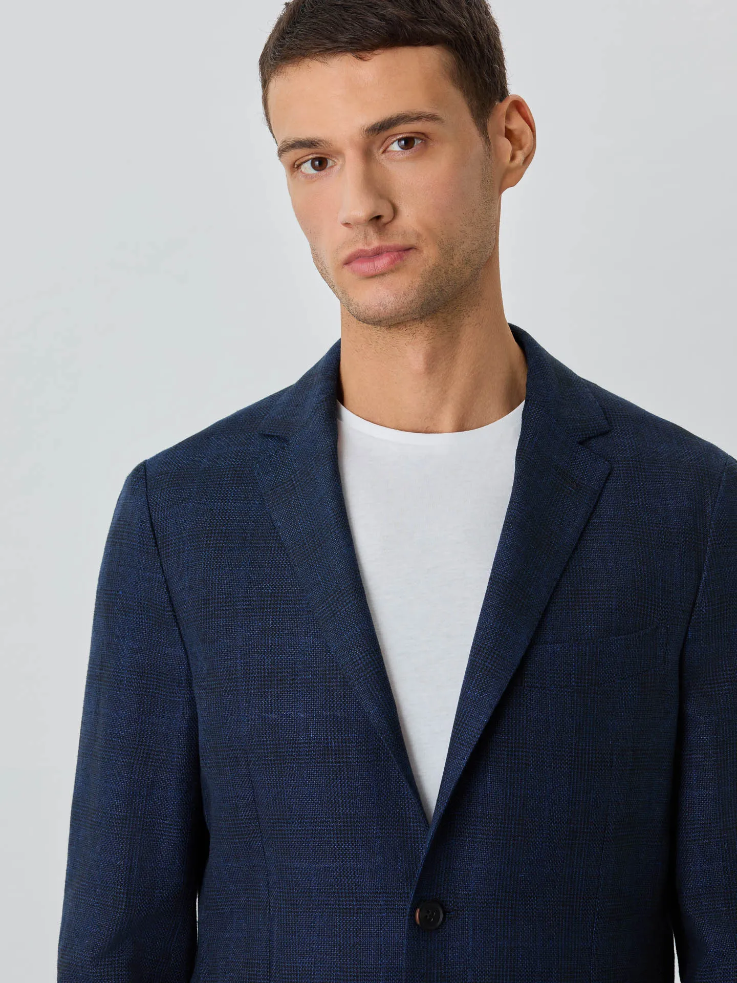 Unstructured Plain Structure Blazer With Patch Pockets In Linen