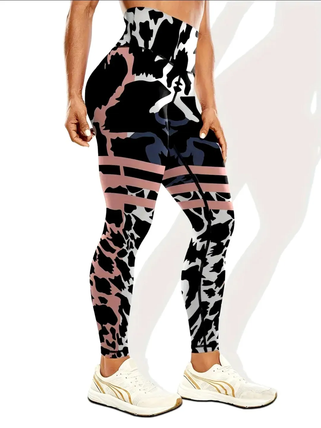 Women's Camouflage Printed High Waisted Hip Lifting Yoga Pants