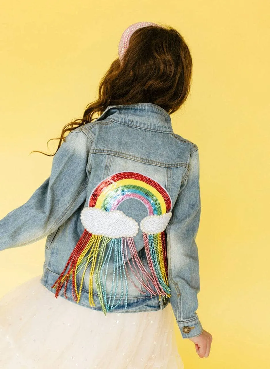 Womens Crystal Rain Denim Jacket