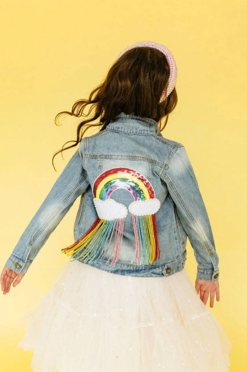 Womens Crystal Rain Denim Jacket