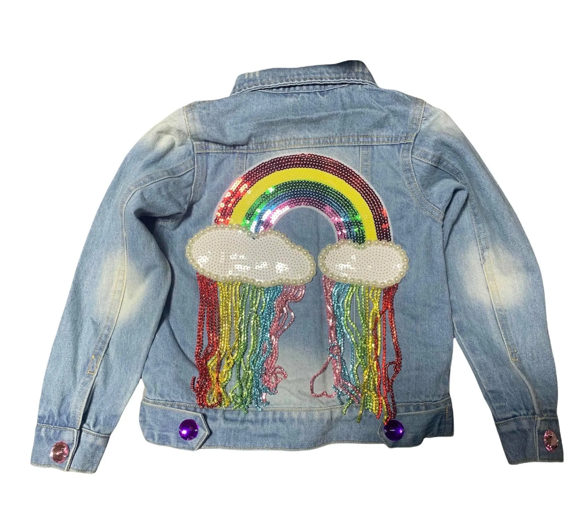 Womens Crystal Rain Denim Jacket